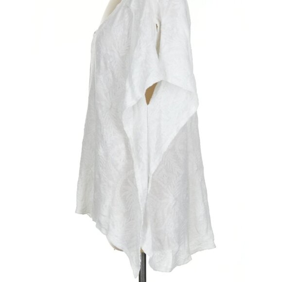 Chico's Sz S/M Embroidered Poncho Style Hi/Lo Boho Blouse - Picture 5 of 11